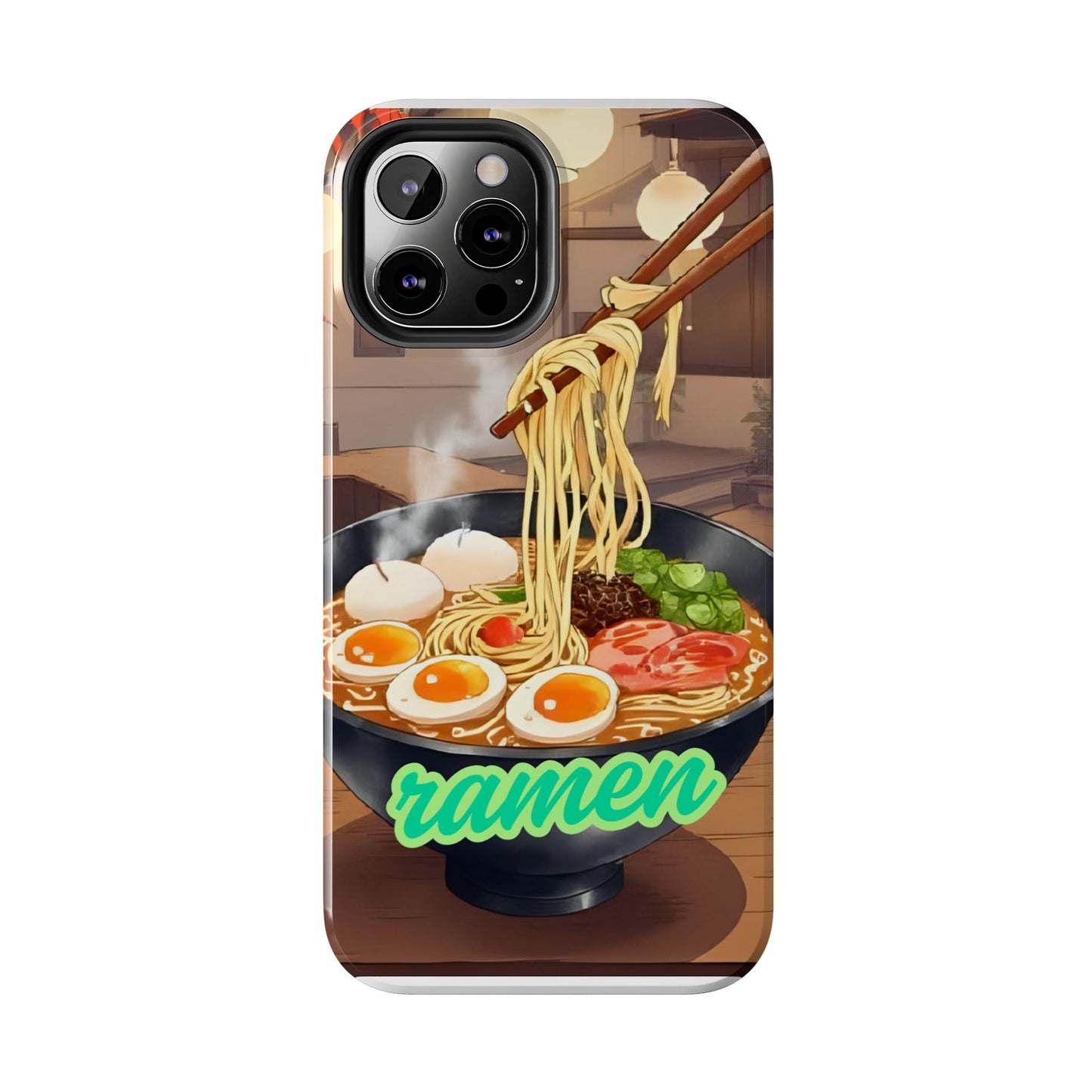 Ramen Bowl Phone Case, Cute Tough Phone Case, Anime Aesthetic Accessories, Gift for Food Lovers, Customizable Phone Protection