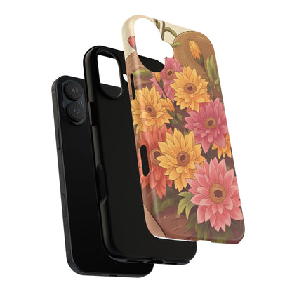 Floral Phone Case - Colorful Flower Design, Tough Protective Case, Gift for Nature Lovers, Spring Accents, Cute Accessories