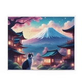 Serene Landscape Puzzle with Cat - 120, 252, 500-Piece, Jigsaw for Cat Lovers, Home Decor, Game Night, Gift for All Occasions