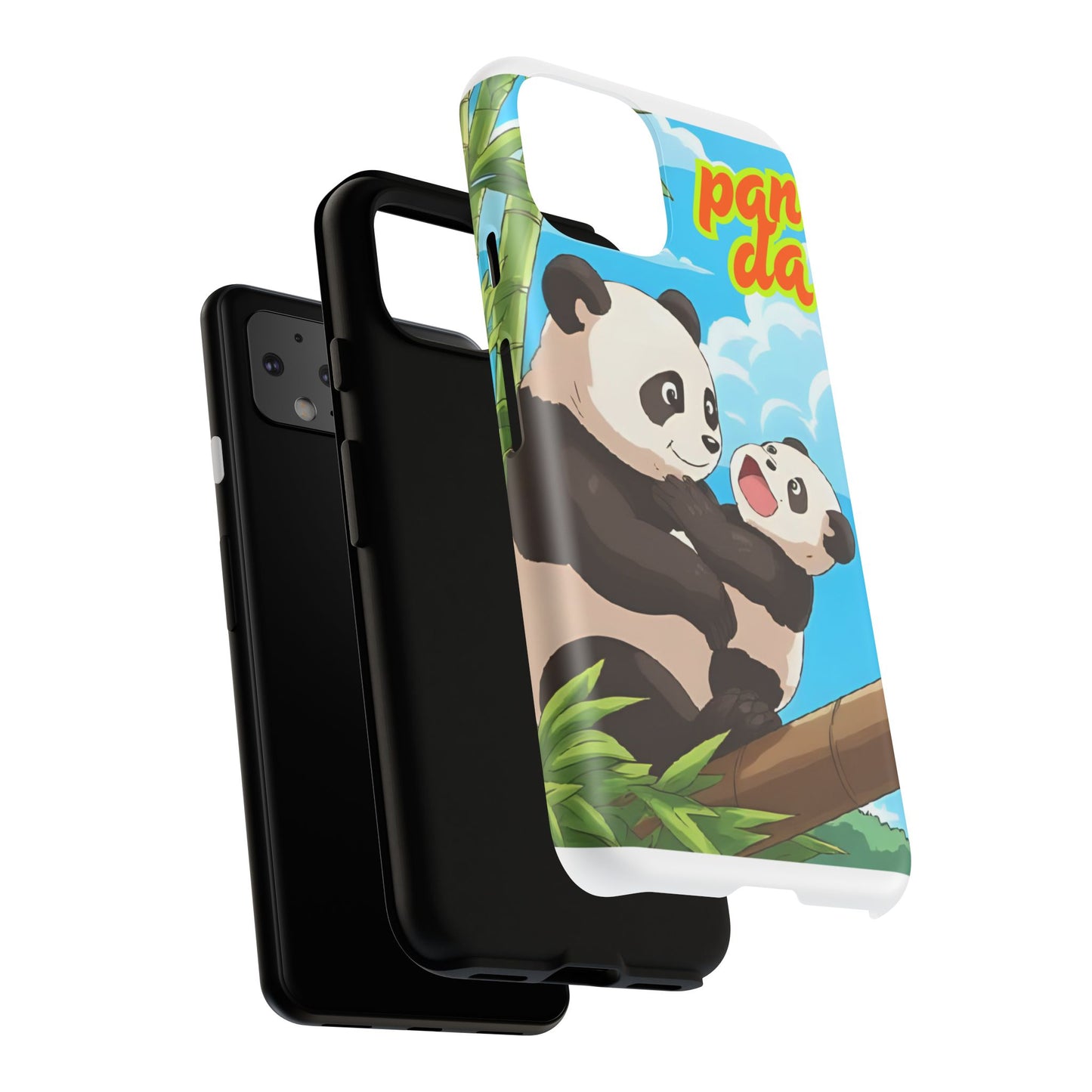 Panda Phone Case - Cute Panda Mom and Baby Design, Phone Cover for Animal Lovers, Gift for Kids and Adults, Jungle Vibe, Fun Accessory