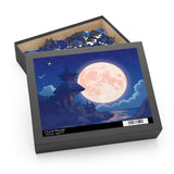 Moonlit Retreat Puzzle - 120, 252, 500 Pieces, Night Sky Art Puzzle, Relaxing Gift, Home Decor, Family Fun Activity