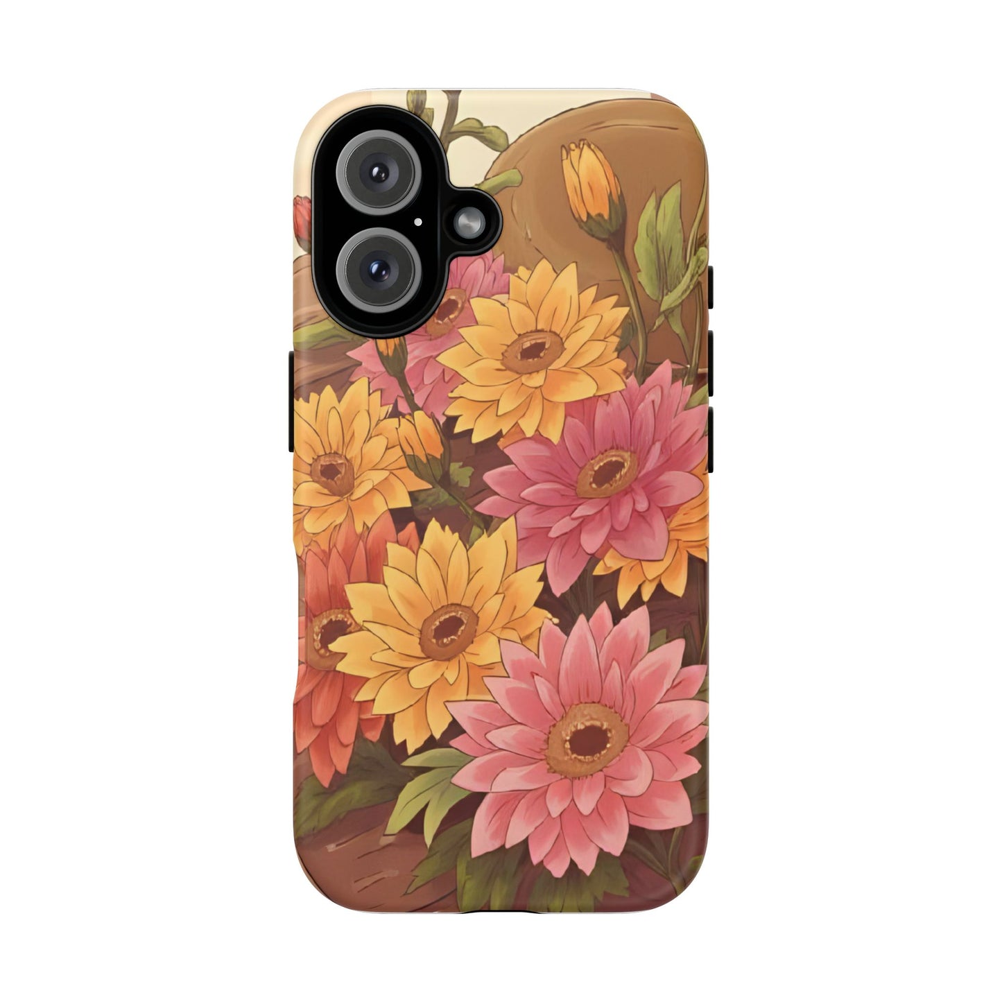 Floral Phone Case - Colorful Flower Design, Tough Protective Case, Gift for Nature Lovers, Spring Accents, Cute Accessories