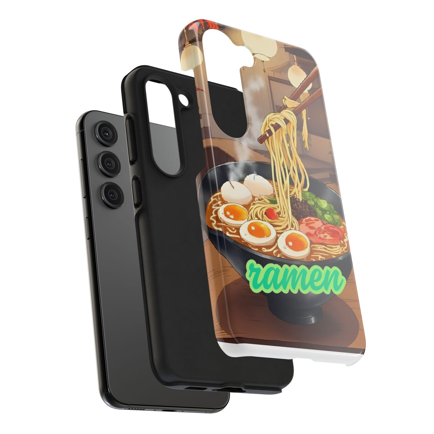 Ramen Bowl Phone Case, Cute Tough Phone Case, Anime Aesthetic Accessories, Gift for Food Lovers, Customizable Phone Protection