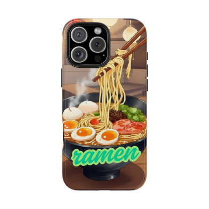 Ramen Bowl Phone Case, Cute Tough Phone Case, Anime Aesthetic Accessories, Gift for Food Lovers, Customizable Phone Protection