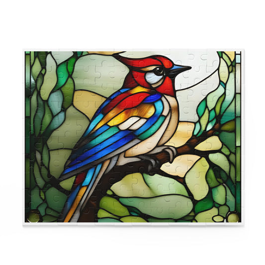 Stained Glass Bird Puzzle - 120, 252, 500-Piece, Nature Art Decor, Gift for Bird Lovers, Family Game Night, Unique Home Decor
