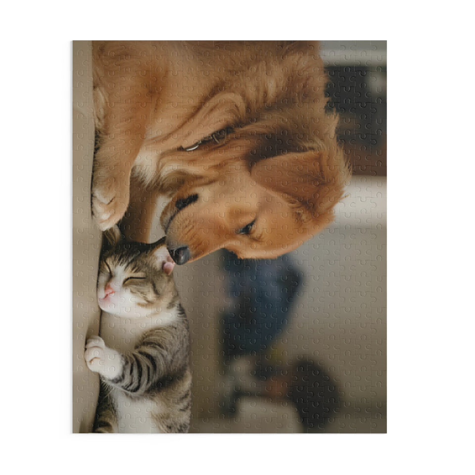 Cozy Pet Puzzle for Animal Lovers, 120-500 Pieces, Dog Cat Lovers Gift, Cat Dog Puzzle, Home Decor Puzzle, Family Bonding Activity
