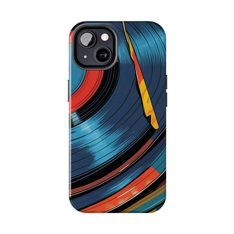 Retro Vinyl Record Phone Case – Front View