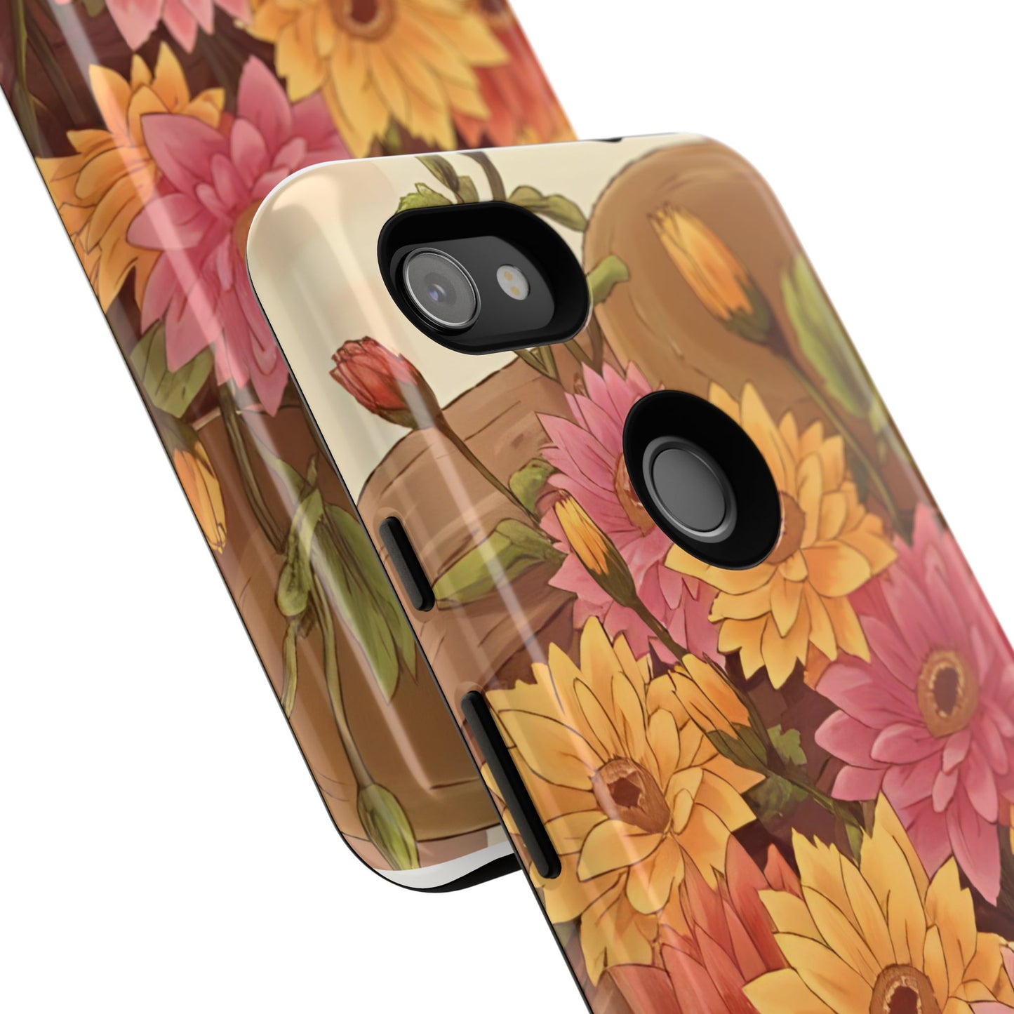 Floral Phone Case - Colorful Flower Design, Tough Protective Case, Gift for Nature Lovers, Spring Accents, Cute Accessories