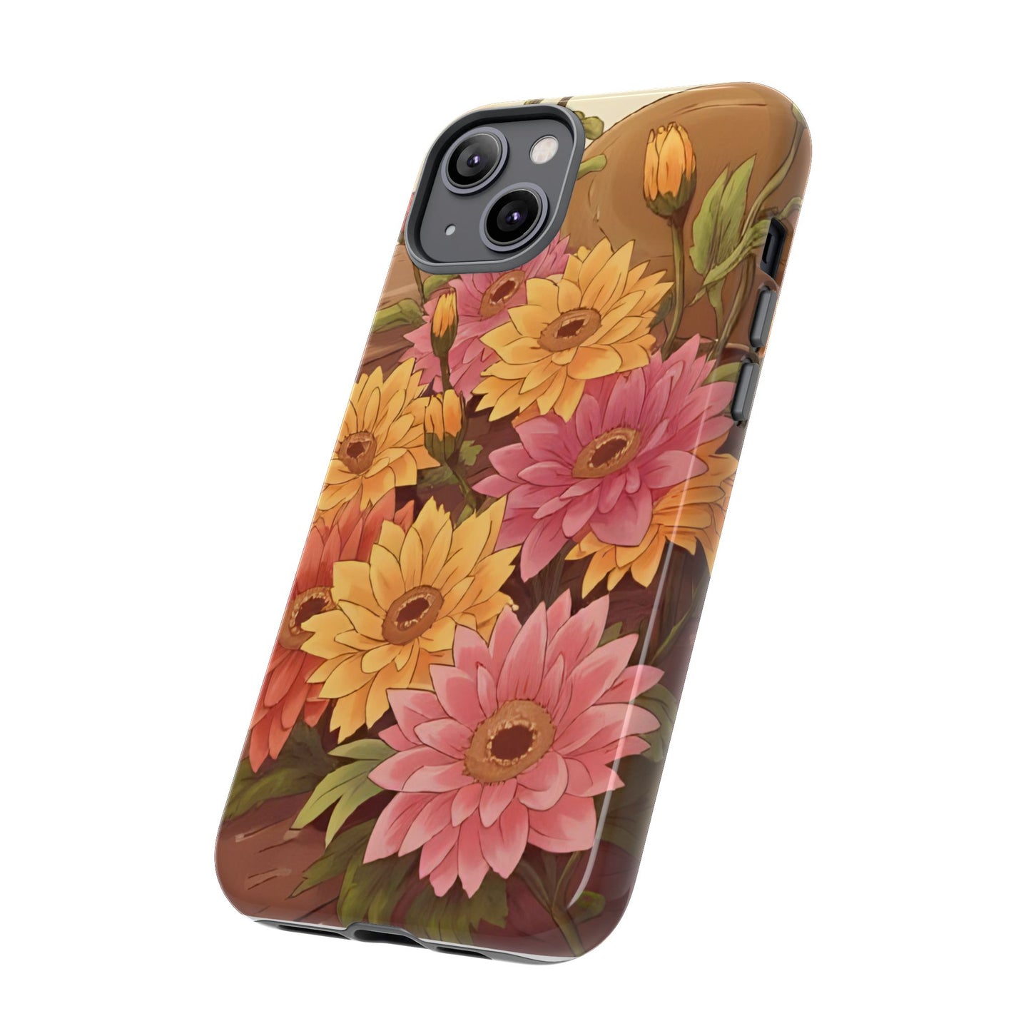 Floral Phone Case - Colorful Flower Design, Tough Protective Case, Gift for Nature Lovers, Spring Accents, Cute Accessories