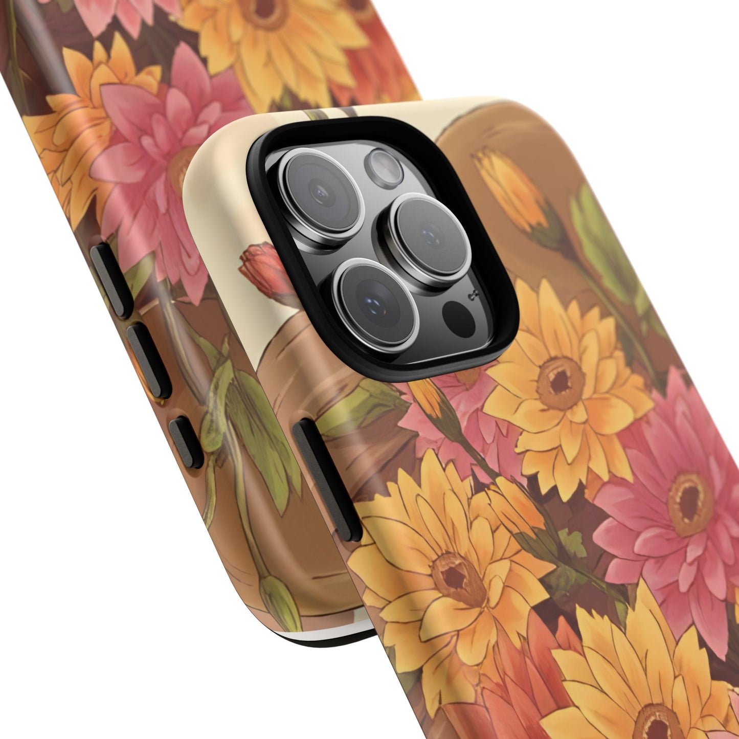 Floral Phone Case - Colorful Flower Design, Tough Protective Case, Gift for Nature Lovers, Spring Accents, Cute Accessories