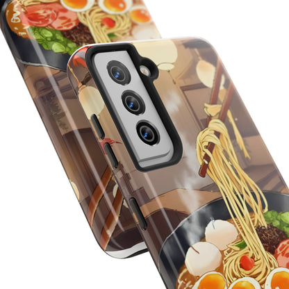 Ramen Bowl Phone Case, Cute Tough Phone Case, Anime Aesthetic Accessories, Gift for Food Lovers, Customizable Phone Protection