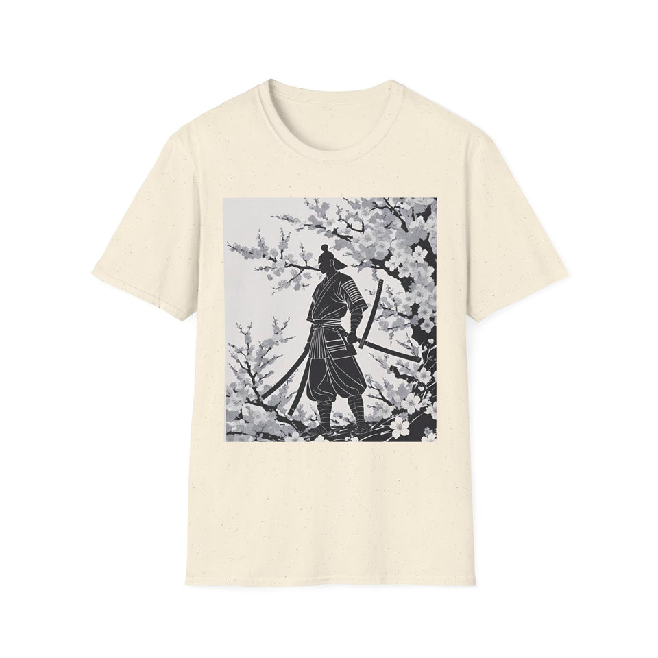 Sakura Samurai Unisex T-Shirt | Eco-Friendly Softstyle Tee, Anime Lover Gift, Casual Wear, Spring Fashion, Unique Art T-Shirt