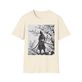 Sakura Samurai Unisex T-Shirt | Eco-Friendly Softstyle Tee, Anime Lover Gift, Casual Wear, Spring Fashion, Unique Art T-Shirt