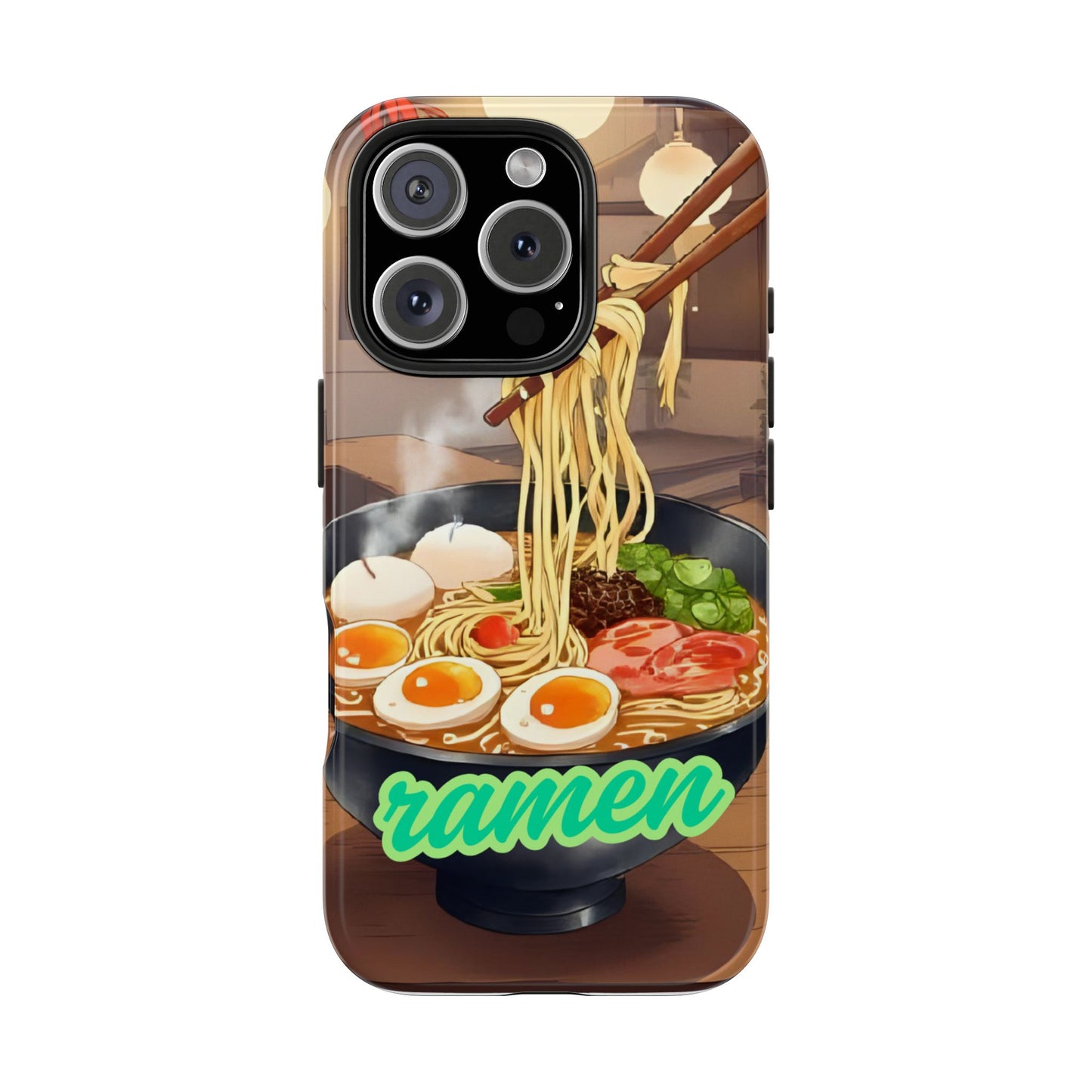 Ramen Bowl Phone Case, Cute Tough Phone Case, Anime Aesthetic Accessories, Gift for Food Lovers, Customizable Phone Protection