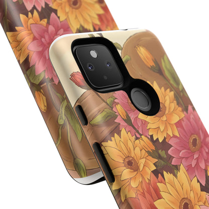 Floral Phone Case - Colorful Flower Design, Tough Protective Case, Gift for Nature Lovers, Spring Accents, Cute Accessories