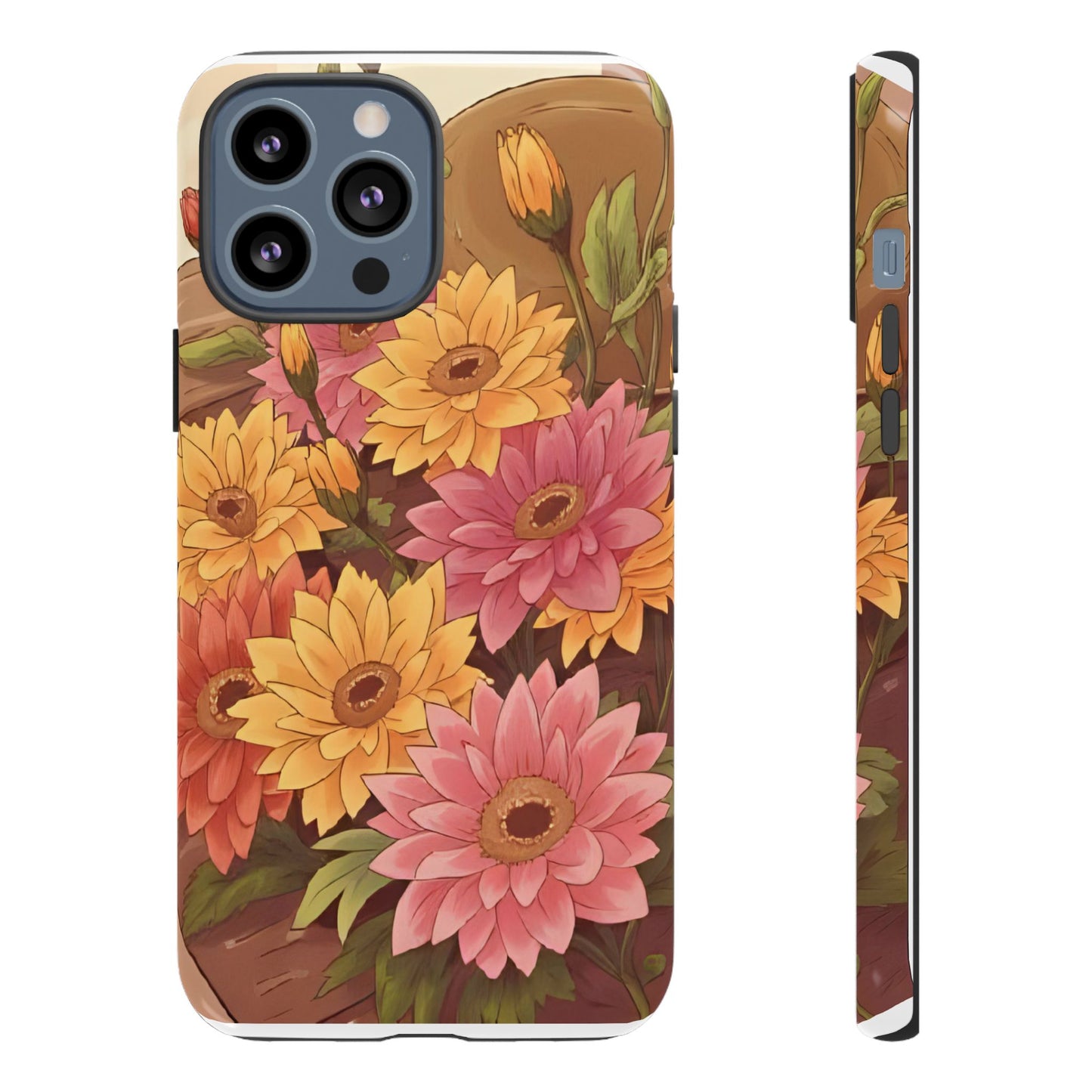 Floral Phone Case - Colorful Flower Design, Tough Protective Case, Gift for Nature Lovers, Spring Accents, Cute Accessories
