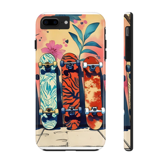 Skateboard Art Phone Cases | Tough Phone Covers for Skaters | Unique Gift for Skateboard Lovers, Trendy Protection, Custom Designs