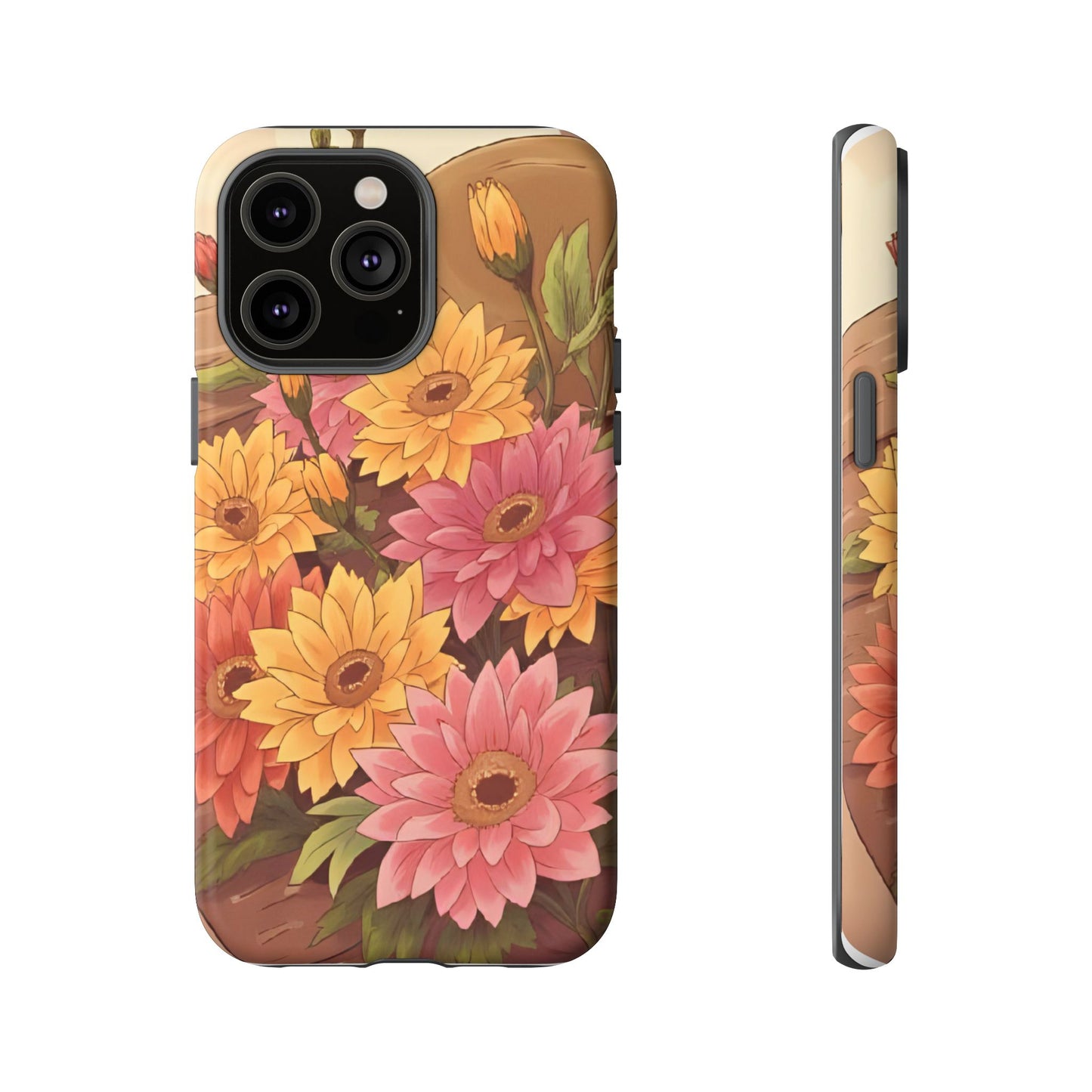 Floral Phone Case - Colorful Flower Design, Tough Protective Case, Gift for Nature Lovers, Spring Accents, Cute Accessories