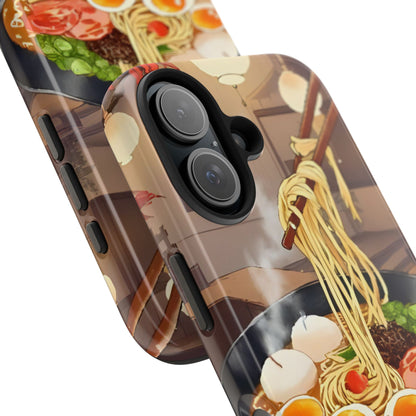 Ramen Bowl Phone Case, Cute Tough Phone Case, Anime Aesthetic Accessories, Gift for Food Lovers, Customizable Phone Protection