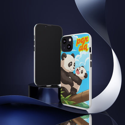 Panda Phone Case - Cute Panda Mom and Baby Design, Phone Cover for Animal Lovers, Gift for Kids and Adults, Jungle Vibe, Fun Accessory