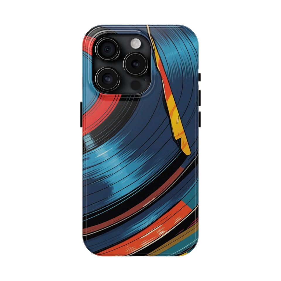 Retro Vinyl Record Phone Case – Front View