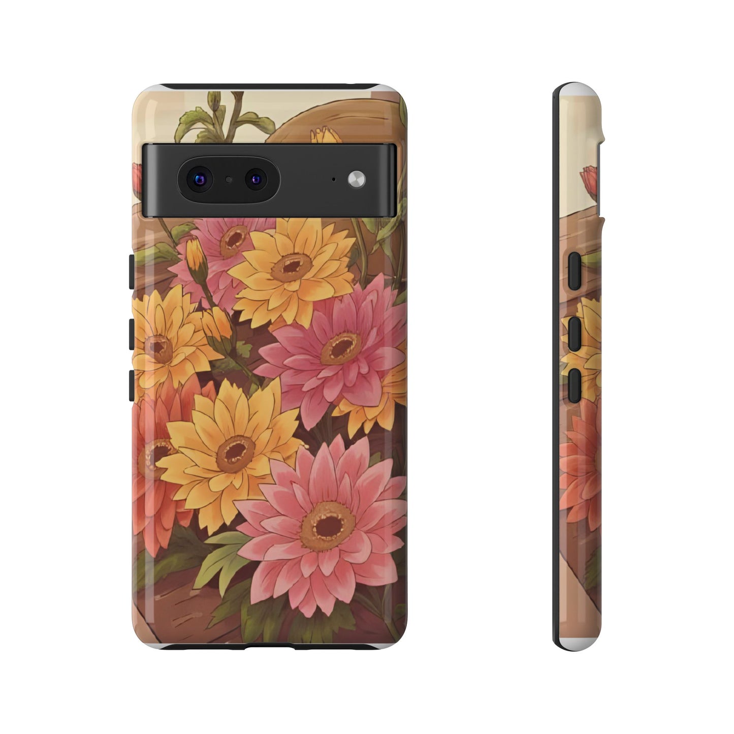 Floral Phone Case - Colorful Flower Design, Tough Protective Case, Gift for Nature Lovers, Spring Accents, Cute Accessories