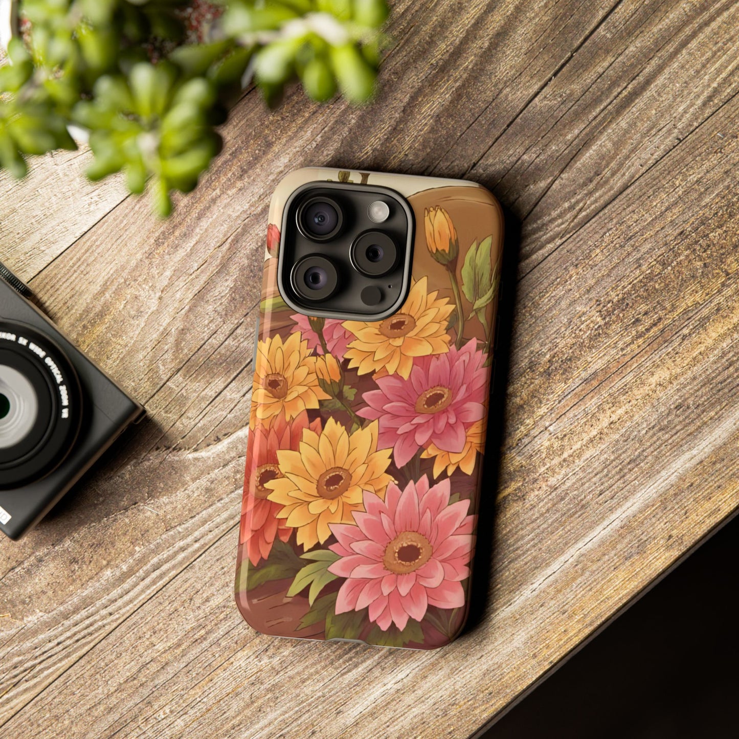 Floral Phone Case - Colorful Flower Design, Tough Protective Case, Gift for Nature Lovers, Spring Accents, Cute Accessories
