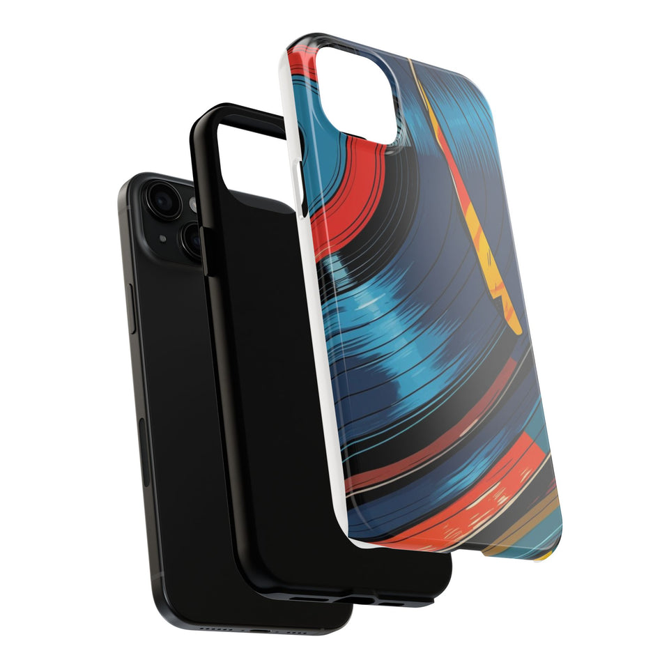 Retro Vinyl Record Phone Case – Front View