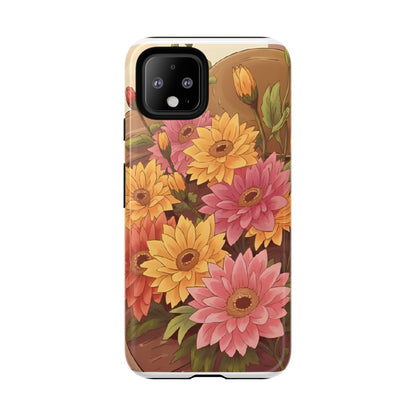 Floral Phone Case - Colorful Flower Design, Tough Protective Case, Gift for Nature Lovers, Spring Accents, Cute Accessories