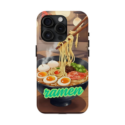 Ramen Bowl Phone Case, Cute Tough Phone Case, Anime Aesthetic Accessories, Gift for Food Lovers, Customizable Phone Protection