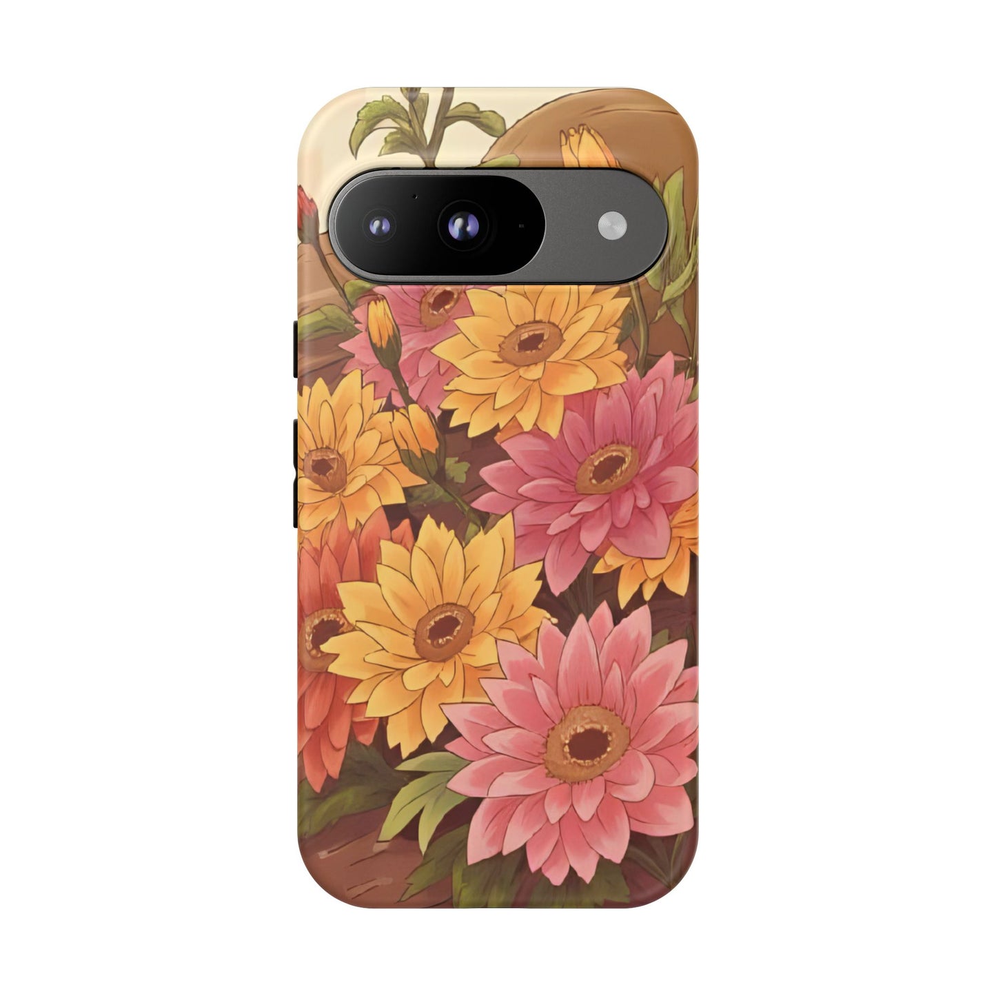 Floral Phone Case - Colorful Flower Design, Tough Protective Case, Gift for Nature Lovers, Spring Accents, Cute Accessories