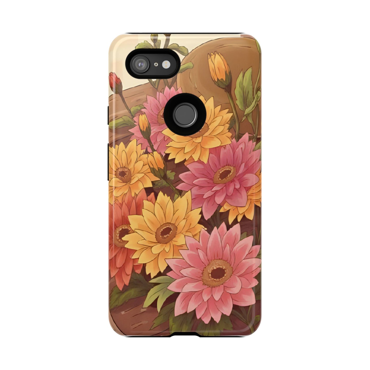 Floral Phone Case - Colorful Flower Design, Tough Protective Case, Gift for Nature Lovers, Spring Accents, Cute Accessories