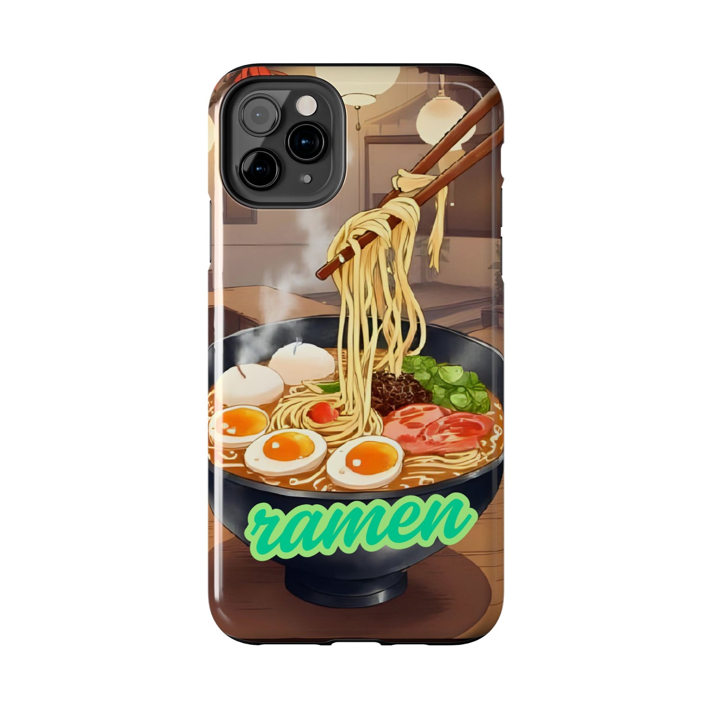 Ramen Bowl Phone Case, Cute Tough Phone Case, Anime Aesthetic Accessories, Gift for Food Lovers, Customizable Phone Protection