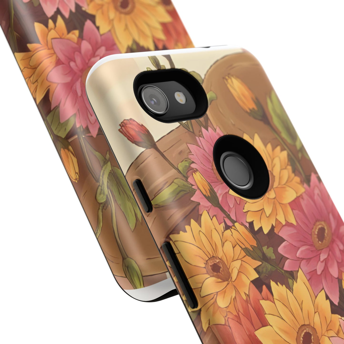 Floral Phone Case - Colorful Flower Design, Tough Protective Case, Gift for Nature Lovers, Spring Accents, Cute Accessories