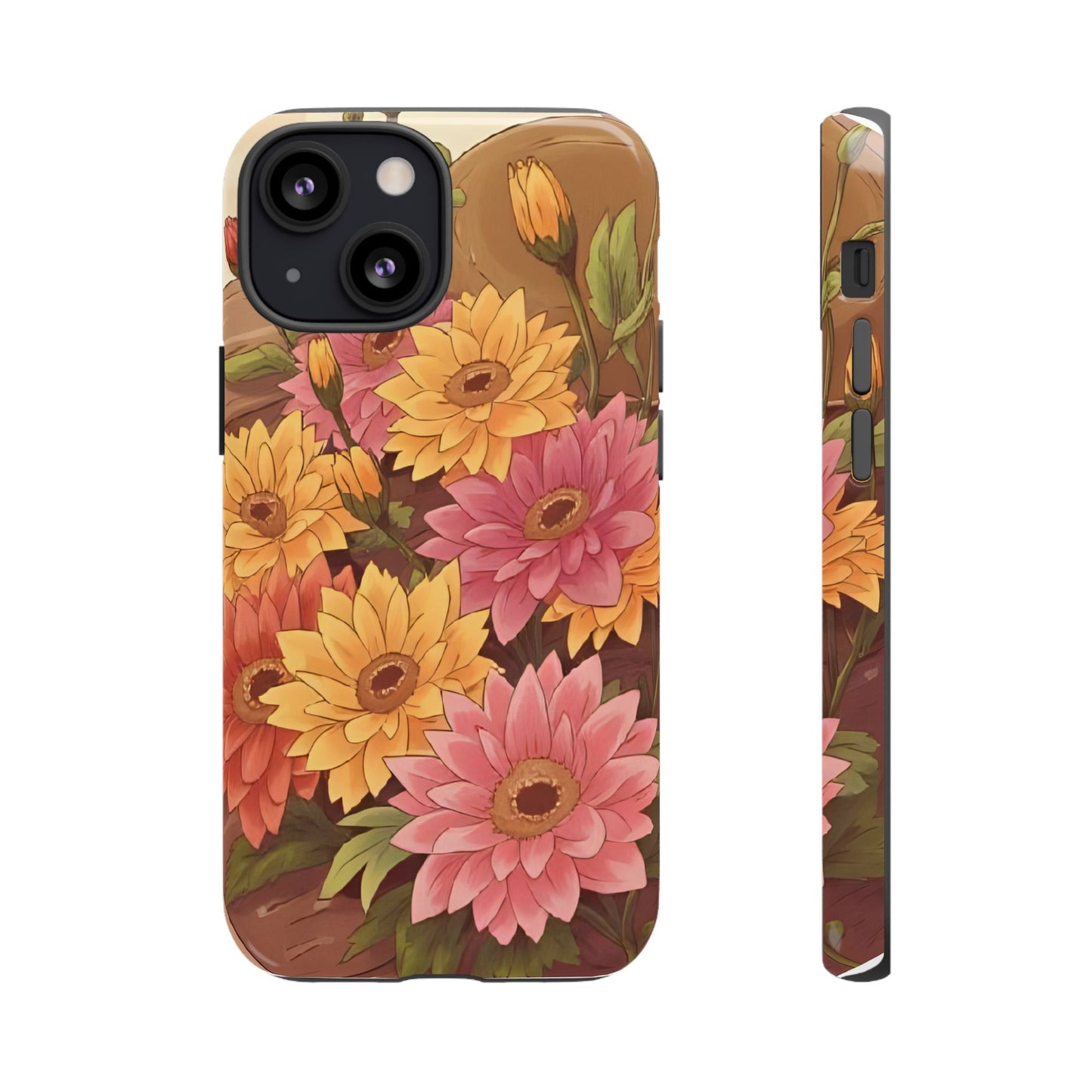 Floral Phone Case - Colorful Flower Design, Tough Protective Case, Gift for Nature Lovers, Spring Accents, Cute Accessories