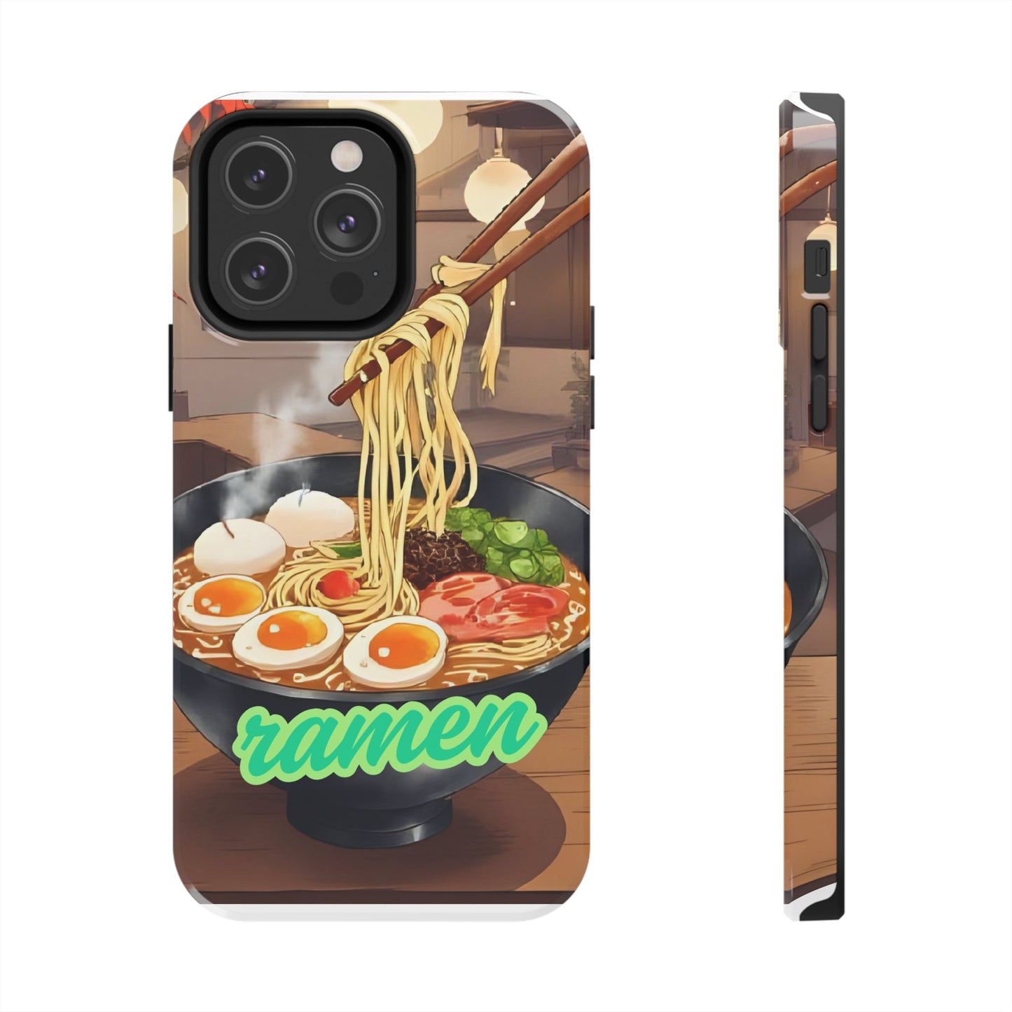 Ramen Bowl Phone Case, Cute Tough Phone Case, Anime Aesthetic Accessories, Gift for Food Lovers, Customizable Phone Protection