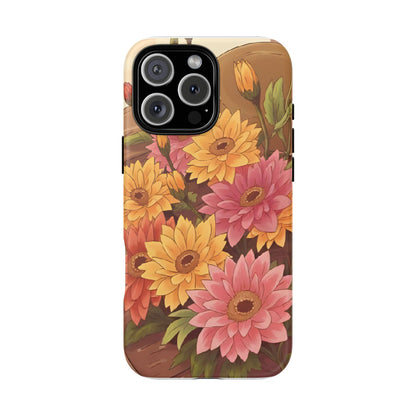 Floral Phone Case - Colorful Flower Design, Tough Protective Case, Gift for Nature Lovers, Spring Accents, Cute Accessories