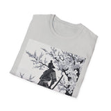 Sakura Samurai Unisex T-Shirt | Eco-Friendly Softstyle Tee, Anime Lover Gift, Casual Wear, Spring Fashion, Unique Art T-Shirt
