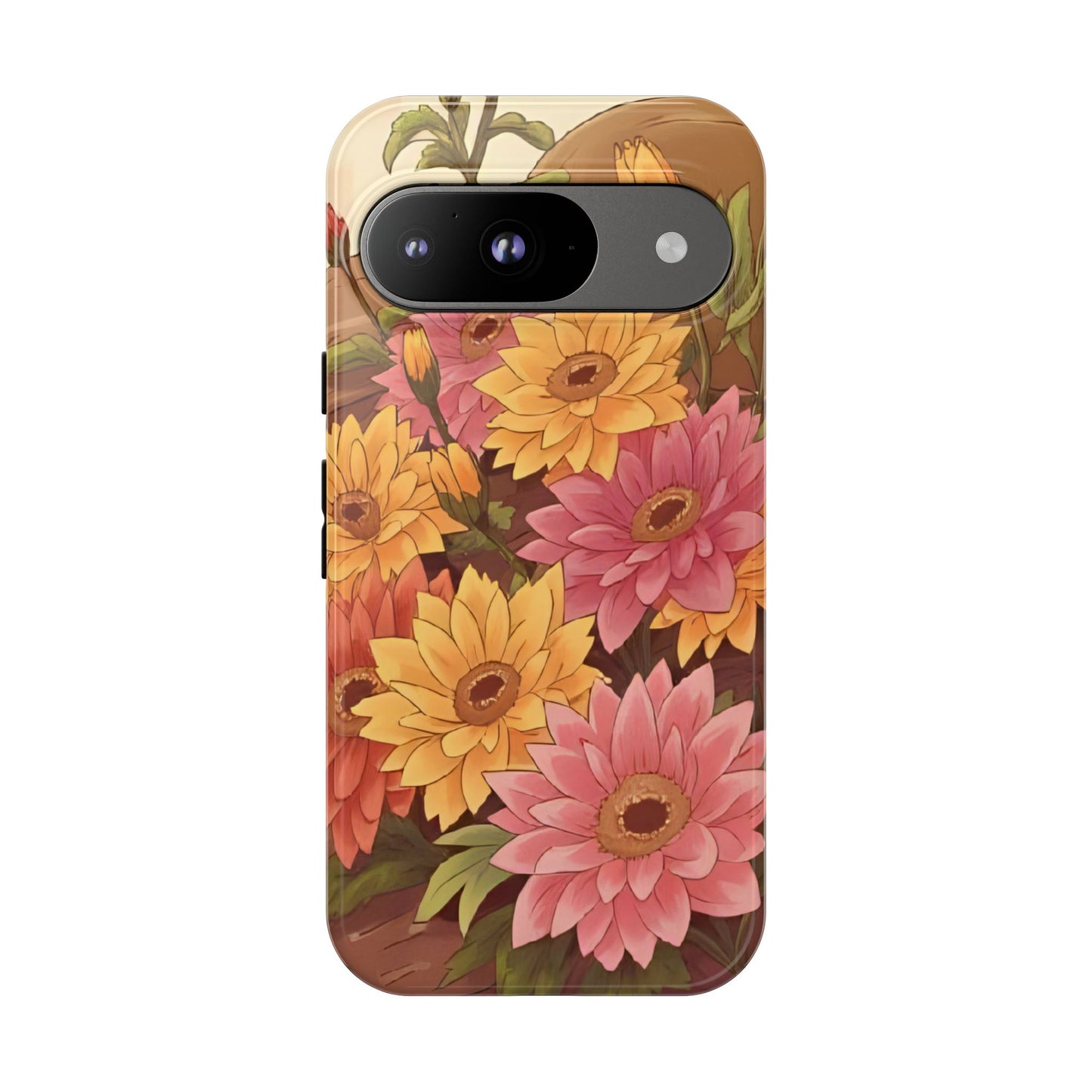 Floral Phone Case - Colorful Flower Design, Tough Protective Case, Gift for Nature Lovers, Spring Accents, Cute Accessories