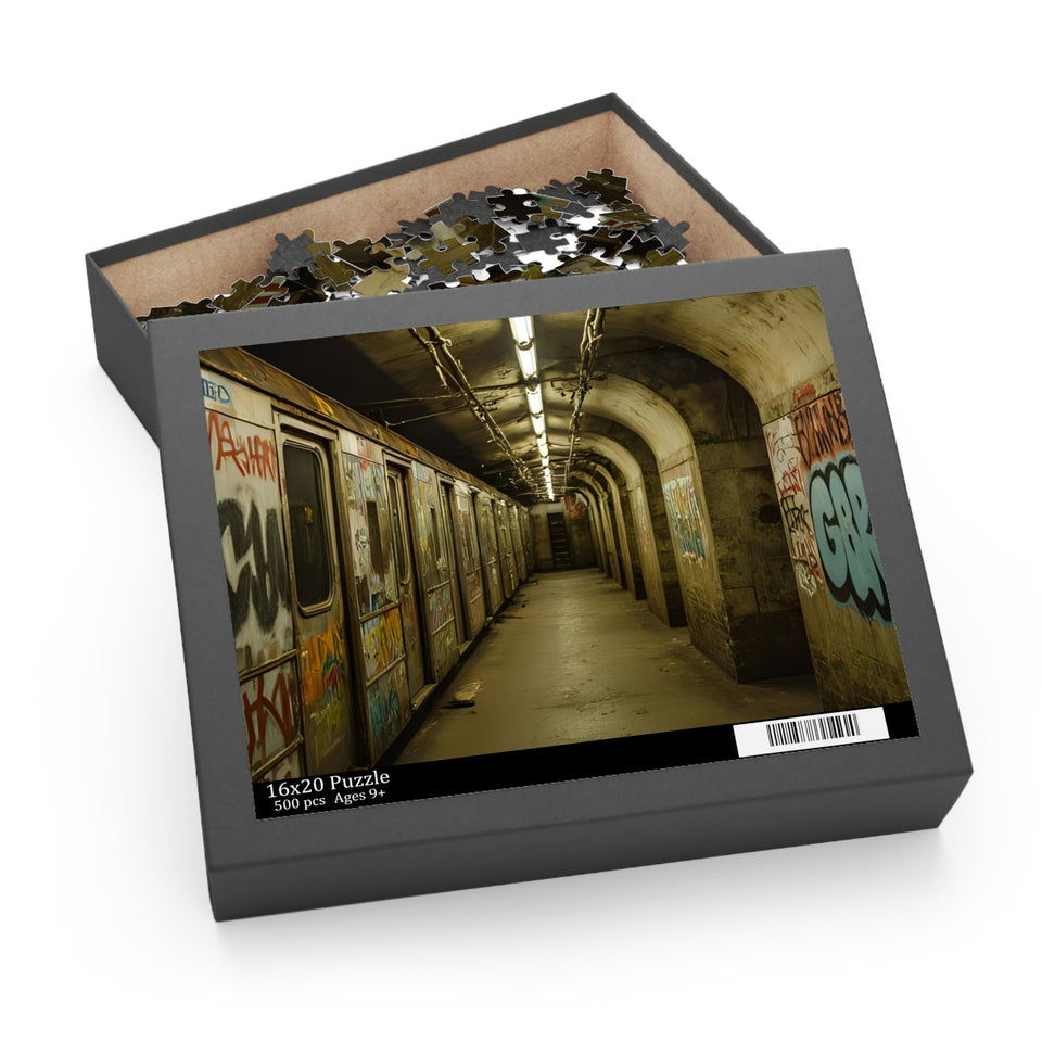 derelict train Puzzle - 120, 252, 500-Piece Jigsaw for Art Lovers, Wall Decor, Unique Gift Idea, Fun Activity, Home Decor