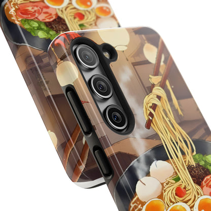 Ramen Bowl Phone Case, Cute Tough Phone Case, Anime Aesthetic Accessories, Gift for Food Lovers, Customizable Phone Protection