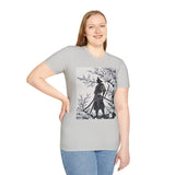 Sakura Samurai Unisex T-Shirt | Eco-Friendly Softstyle Tee, Anime Lover Gift, Casual Wear, Spring Fashion, Unique Art T-Shirt