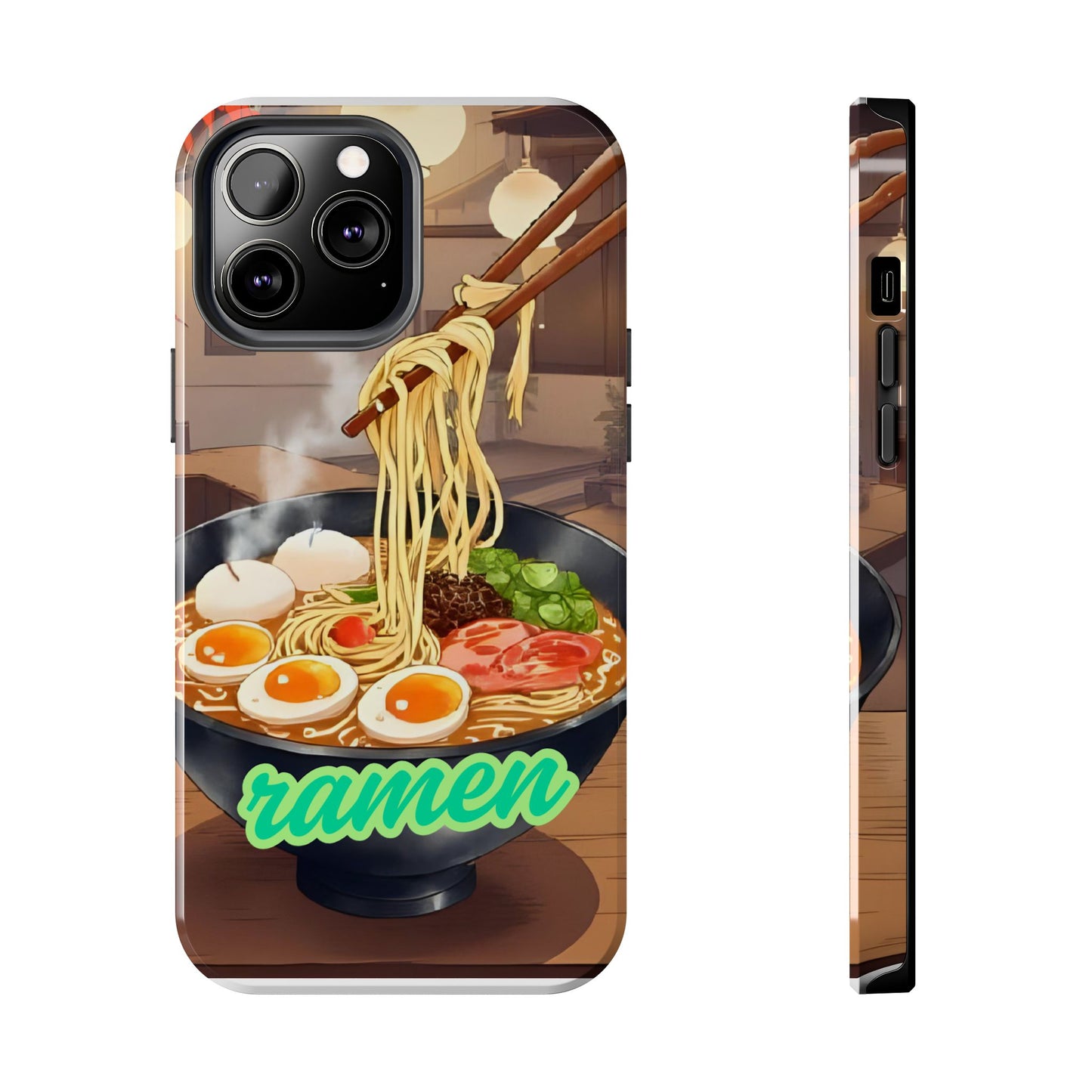 Ramen Bowl Phone Case, Cute Tough Phone Case, Anime Aesthetic Accessories, Gift for Food Lovers, Customizable Phone Protection