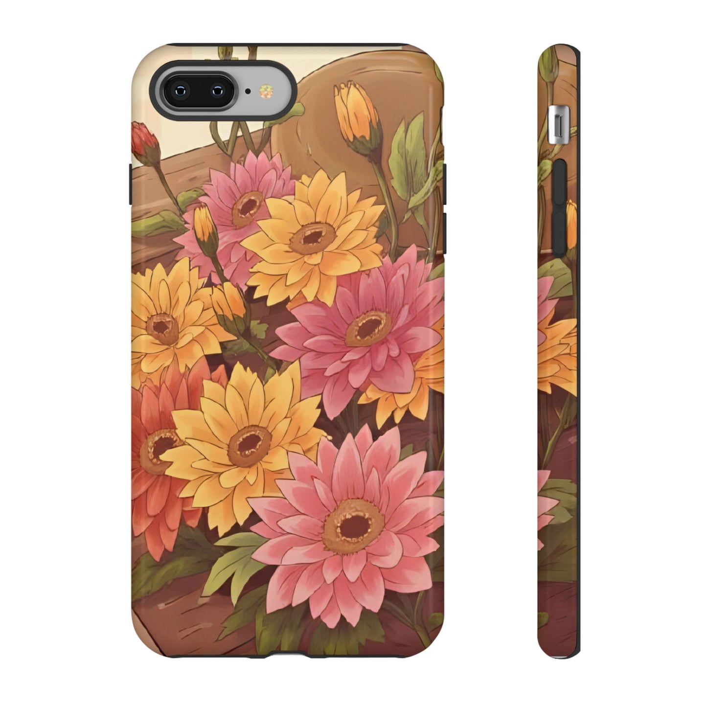 Floral Phone Case - Colorful Flower Design, Tough Protective Case, Gift for Nature Lovers, Spring Accents, Cute Accessories