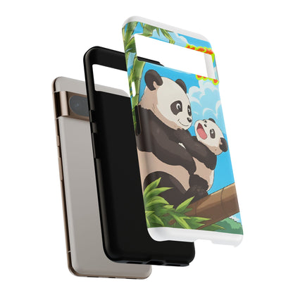 Panda Phone Case - Cute Panda Mom and Baby Design, Phone Cover for Animal Lovers, Gift for Kids and Adults, Jungle Vibe, Fun Accessory
