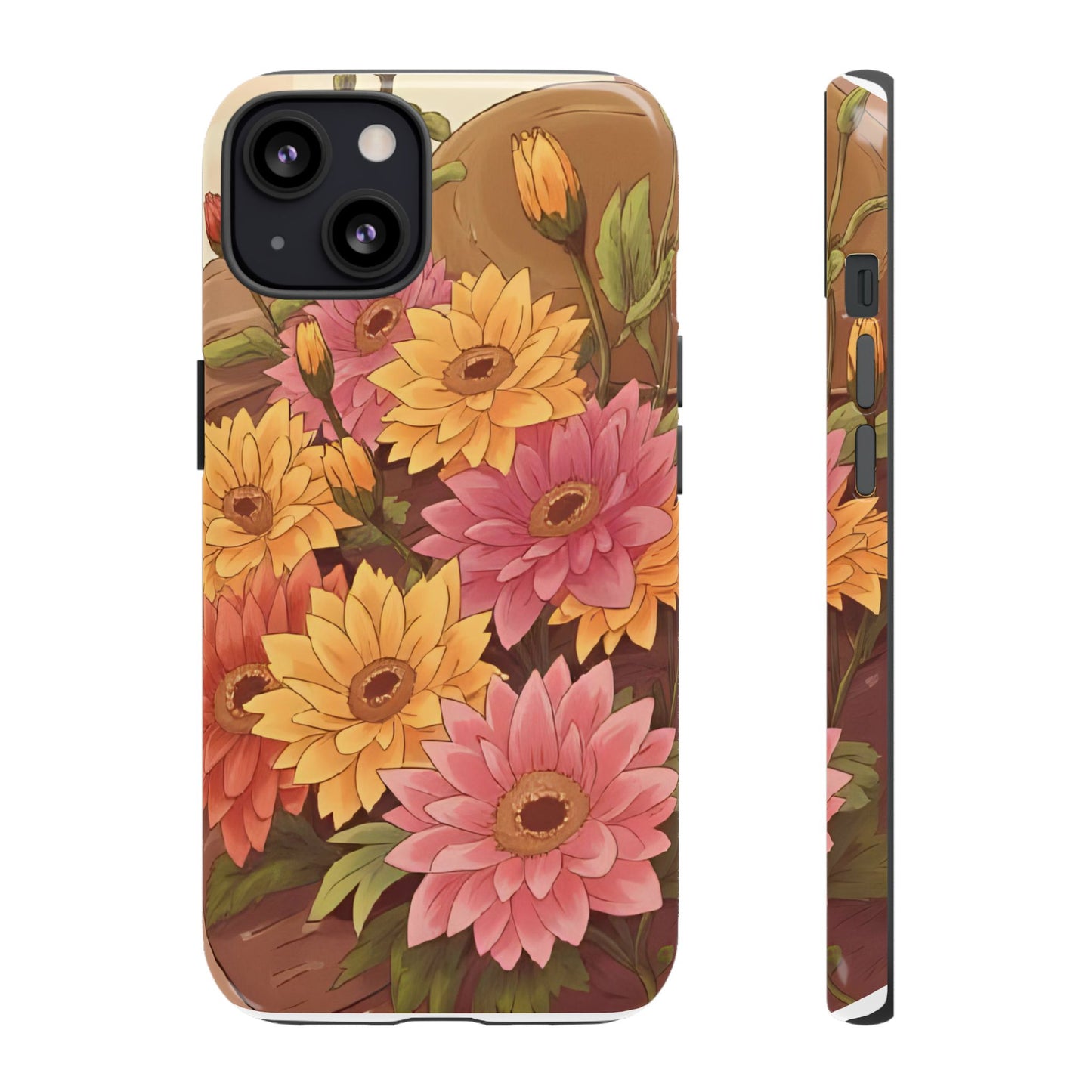 Floral Phone Case - Colorful Flower Design, Tough Protective Case, Gift for Nature Lovers, Spring Accents, Cute Accessories