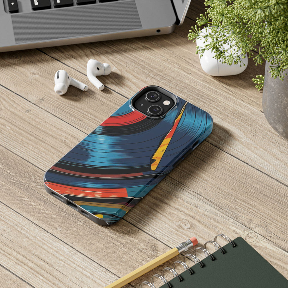 Retro Vinyl Record Phone Case – Front View