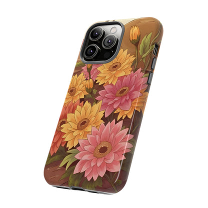Floral Phone Case - Colorful Flower Design, Tough Protective Case, Gift for Nature Lovers, Spring Accents, Cute Accessories