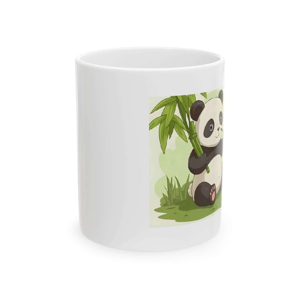 Cute Panda Ceramic Mug – filled with coffee