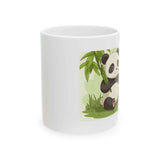 Cute Panda Ceramic Mug – filled with coffee